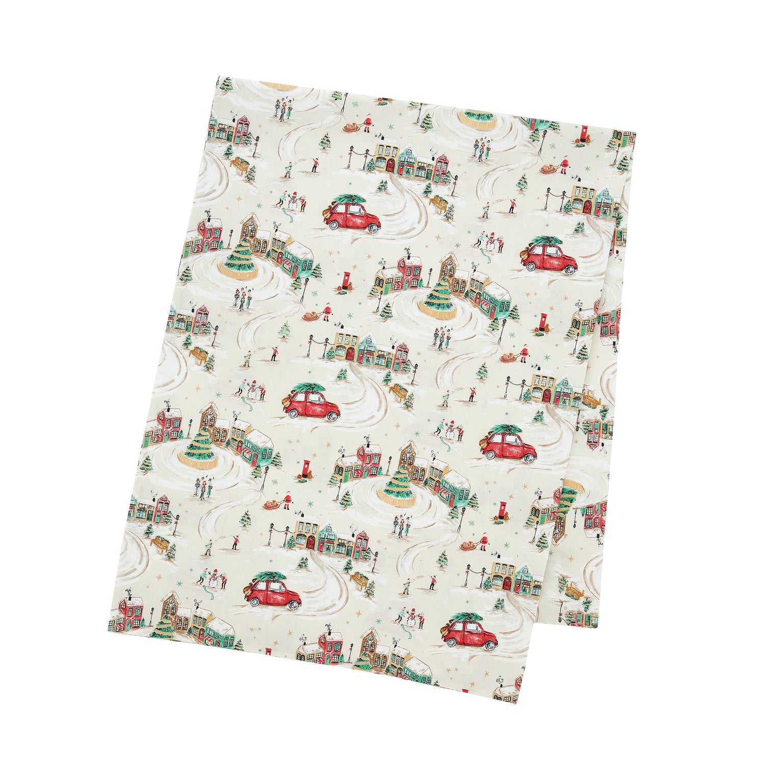 Catherine Lansfield Christmas Town 137cm x 229cm Table Cloth Natural