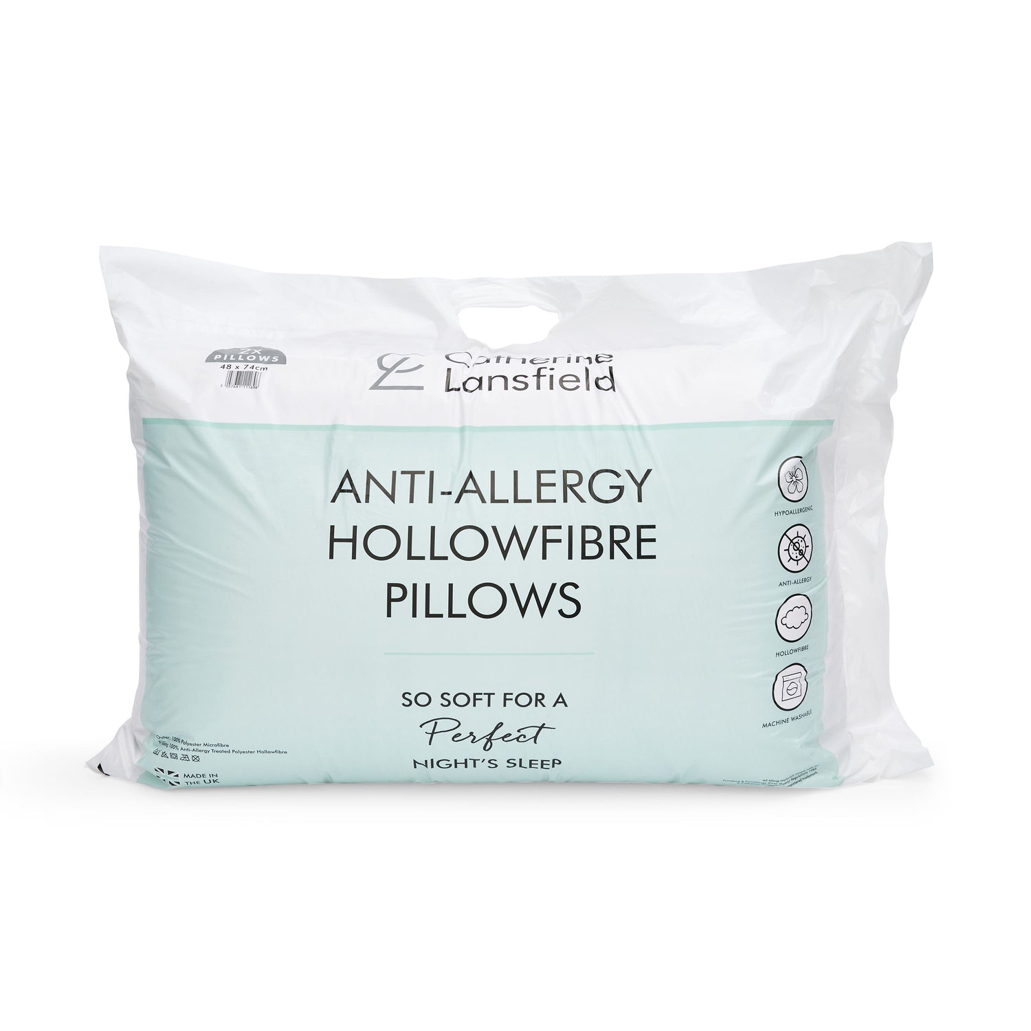 Catherine Lansfield Anti Allergy Hollowfibre Pillow White