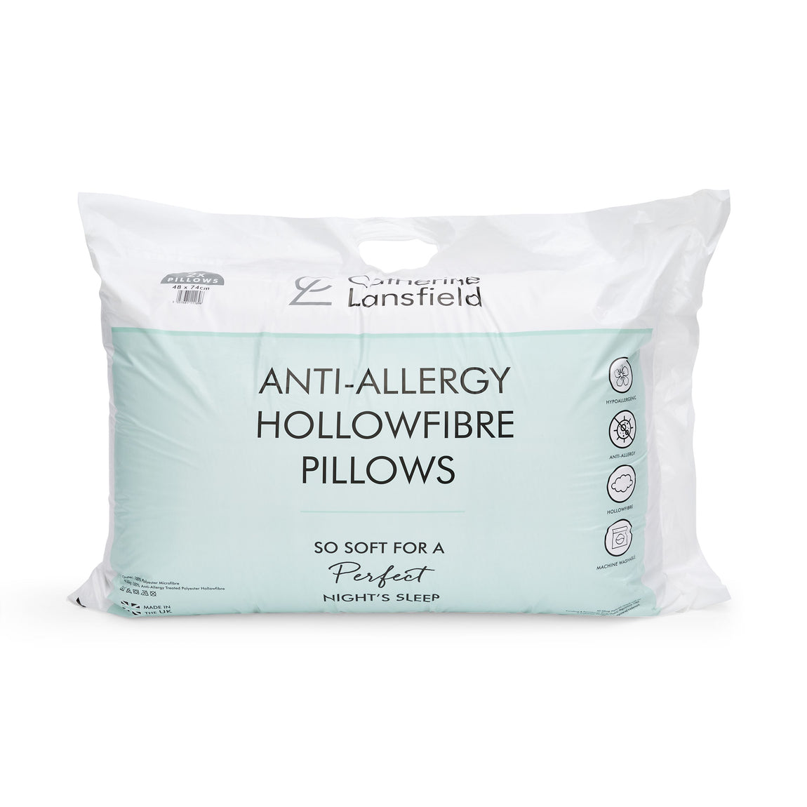 Catherine Lansfield Anti Allergy Hollowfibre Pillow White