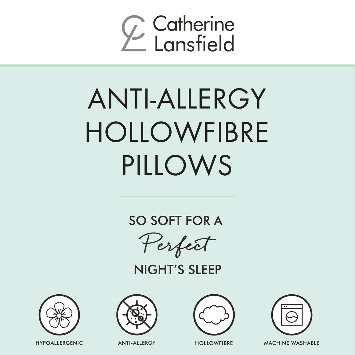 Catherine Lansfield Anti Allergy Hollowfibre Pillow White