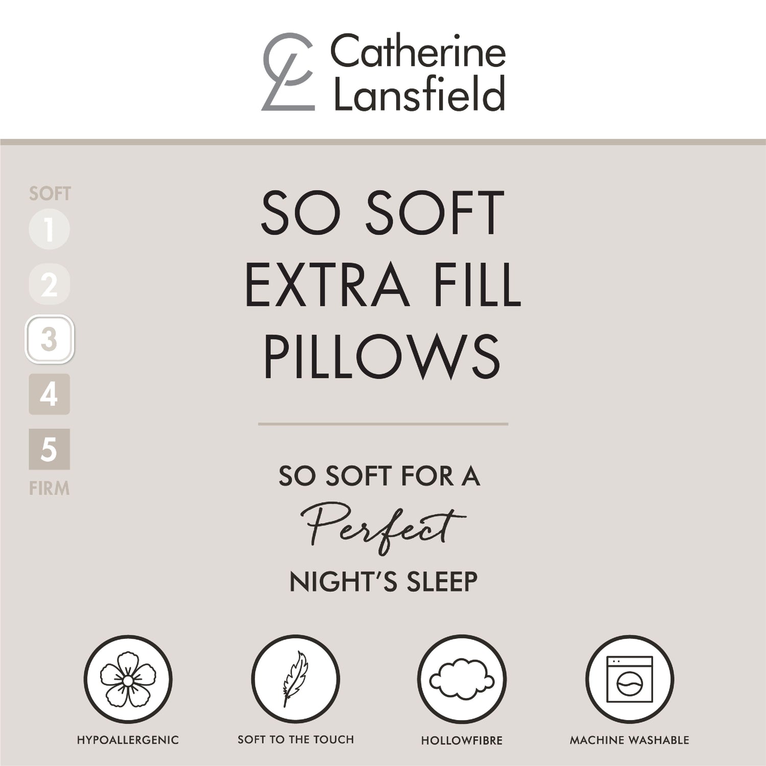 Catherine Lansfield So Soft Extra Fill Hollowfibre 48cm x 74cm White