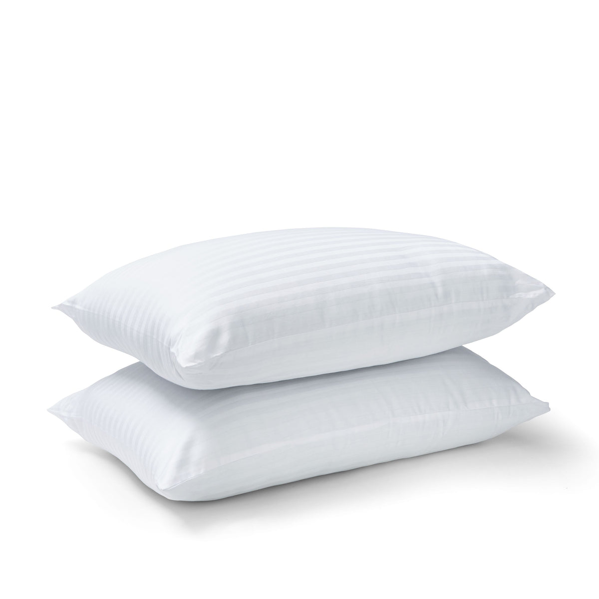 Catherine Lansfield 200TC Hotel Satin Stripe Cotton 48cm x 74cm Pillow White