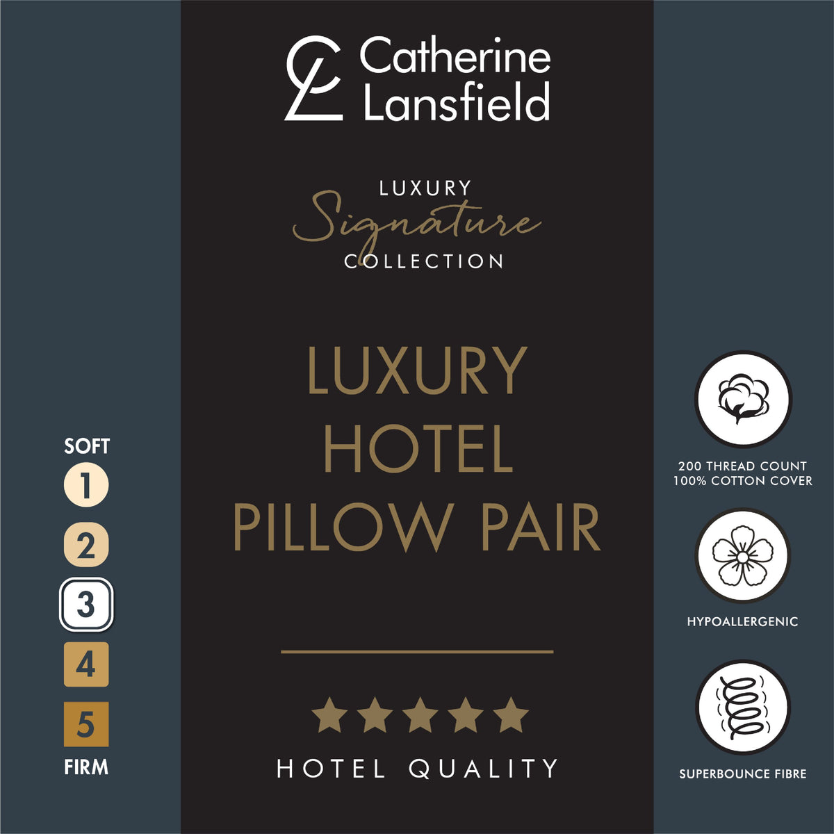 Catherine Lansfield 200TC Hotel Satin Stripe Cotton 48cm x 74cm Pillow White