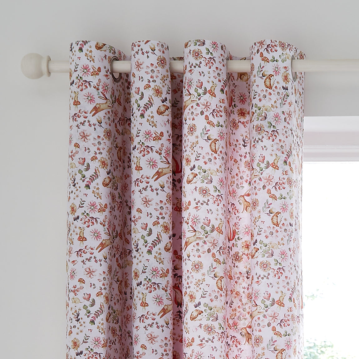 Catherine Lansfield Enchanted Butterfly Fully 66x72 Ready Made Eyelet Curtains Pink