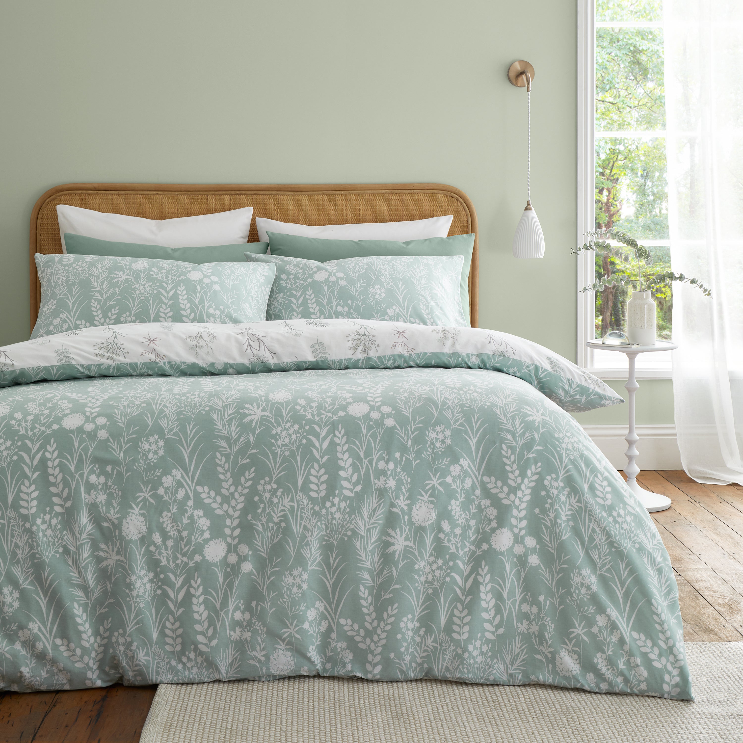 Green Bianca Wild Flowers Duvet Cover Bedding Set Terrys