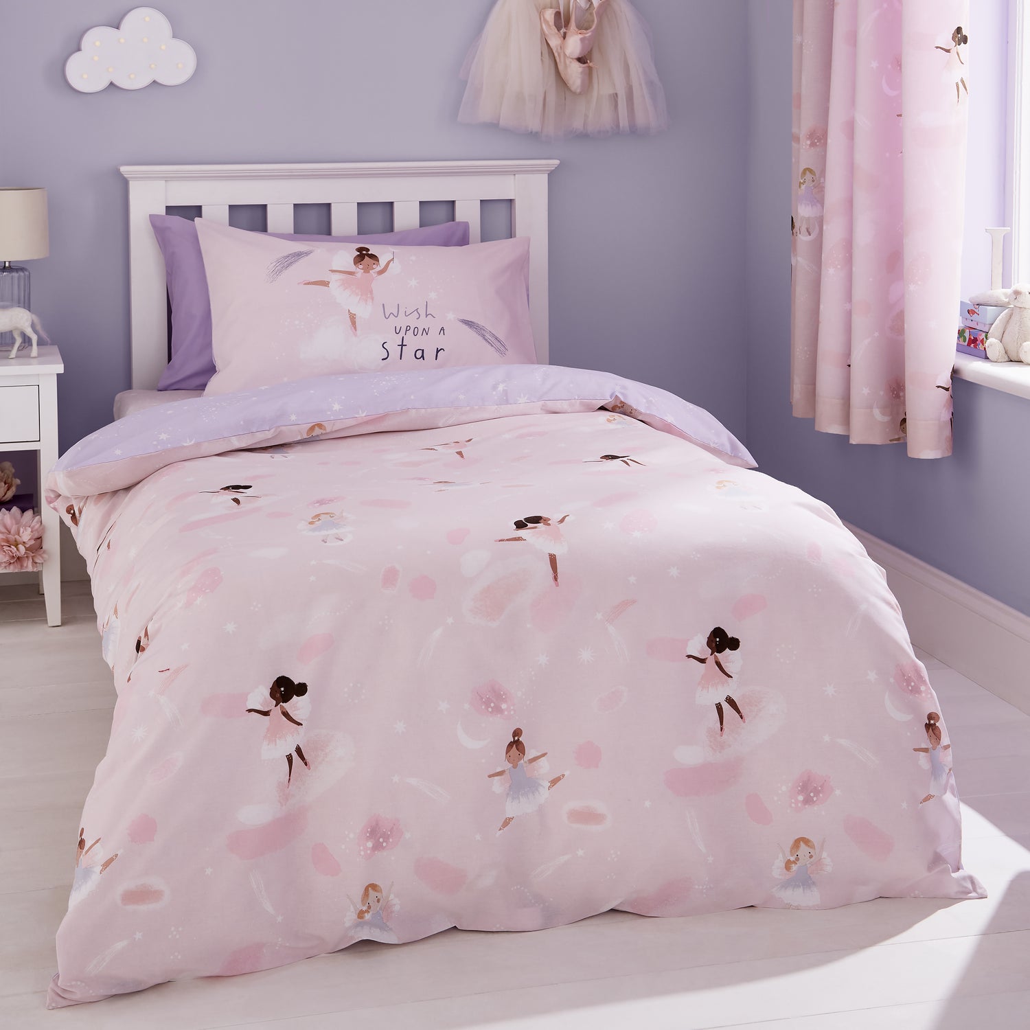 Catherine Lansfield Dancing Fairies Childrens Bedding Pink