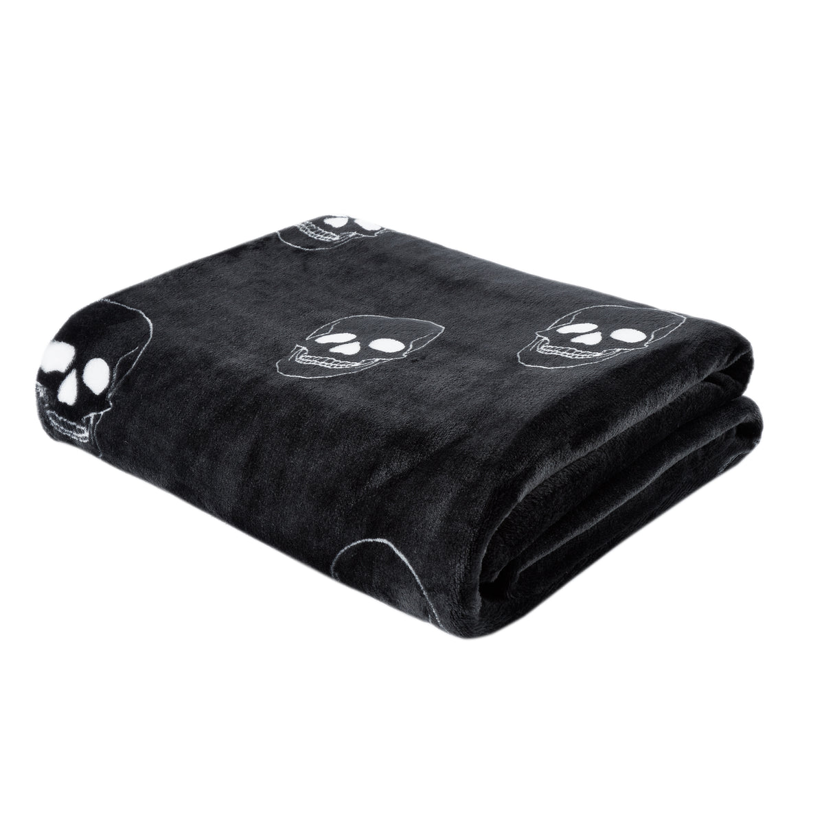 Catherine Lansfield Skulls Fleece 130cmx170cm Throw Grey