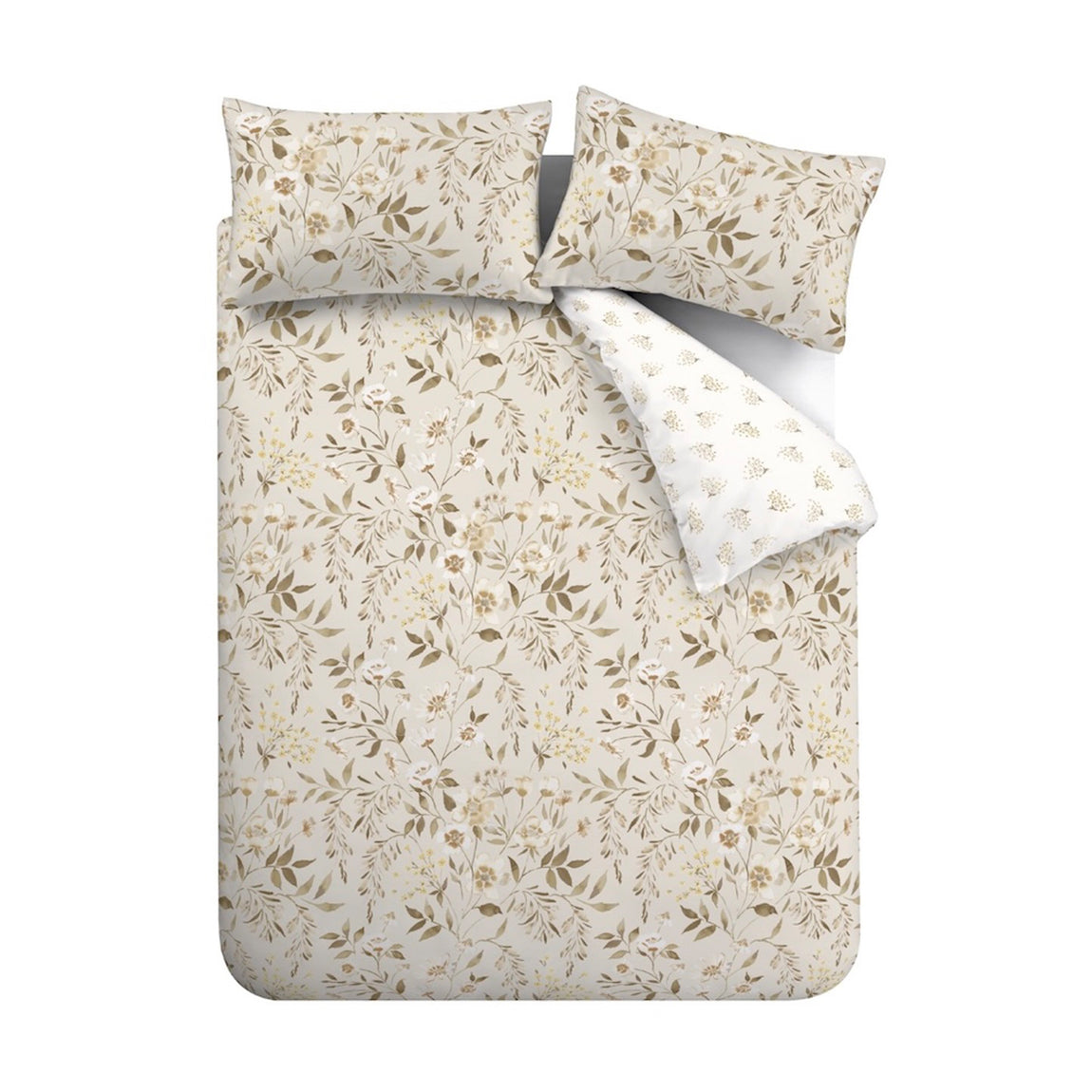 Catherine Lansfield Isadora Floral Reversible Duvet Cover Bedding Set Natural