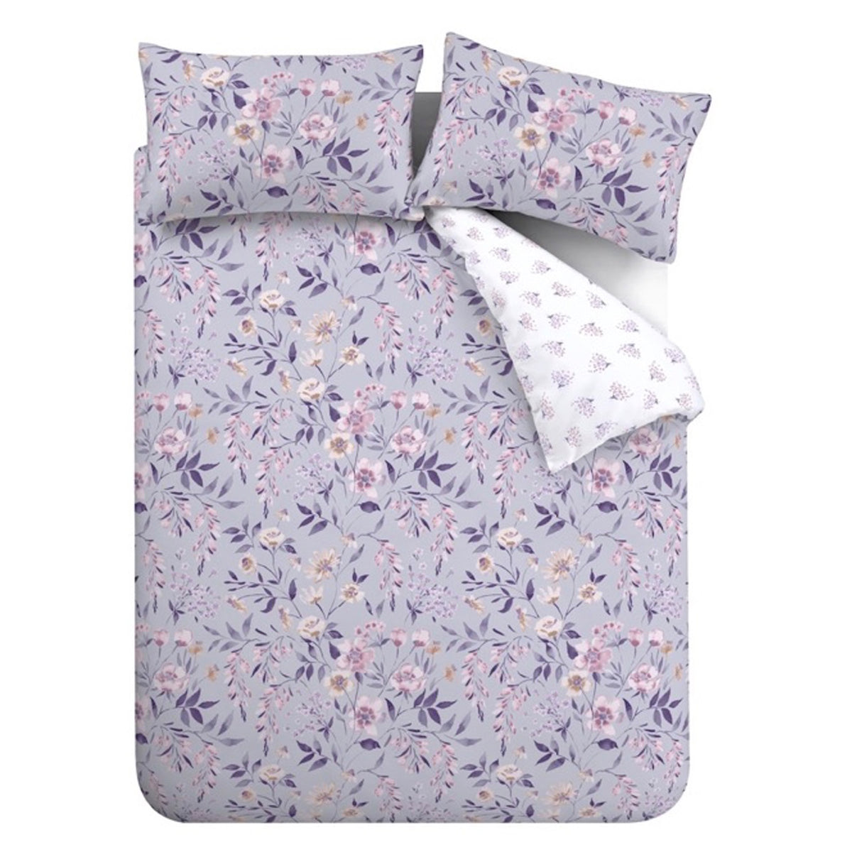 Catherine Lansfield Isadora Floral Duvet Cover Bedding Set Lilac