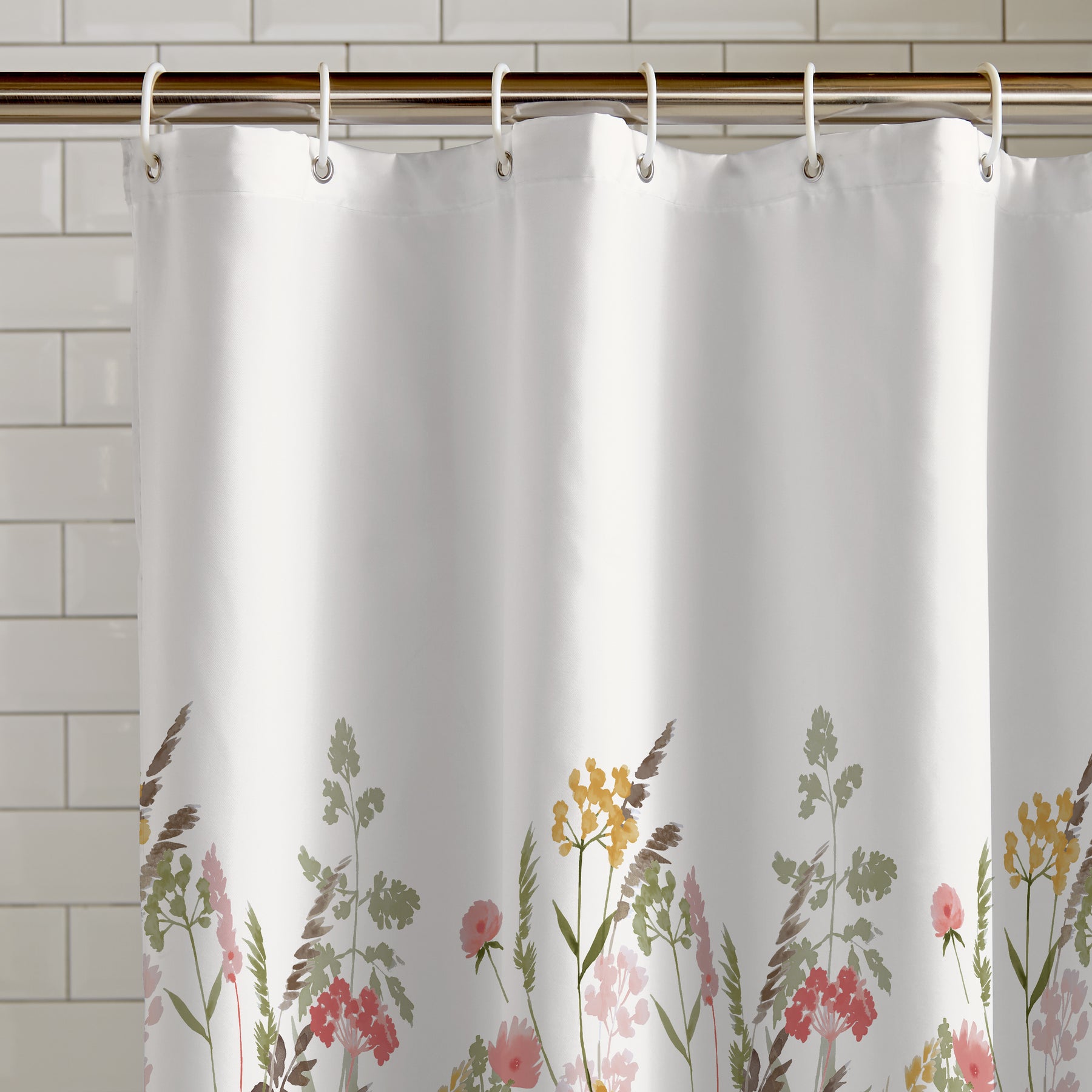 Catherine Lansfield Countryside Floral Shower Curtain Pink