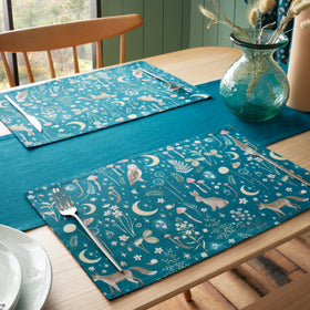 Catherine Lansfield Enchanted Twilight Pack of Four Placemats 30cm x 46cm Green