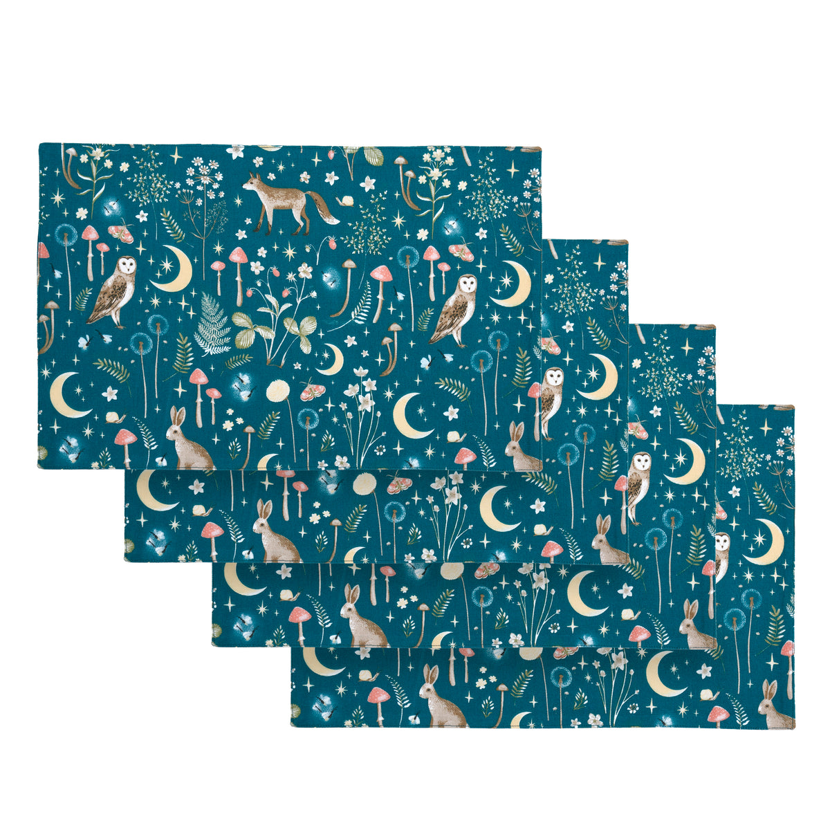 Catherine Lansfield Enchanted Twilight Pack of Four Placemats 30cm x 46cm Green
