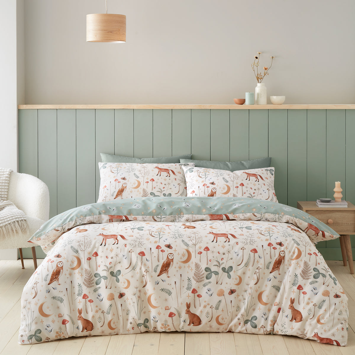 Catherine Lansfield Enchanted Twilight Duvet Cover Bedding Set Natural