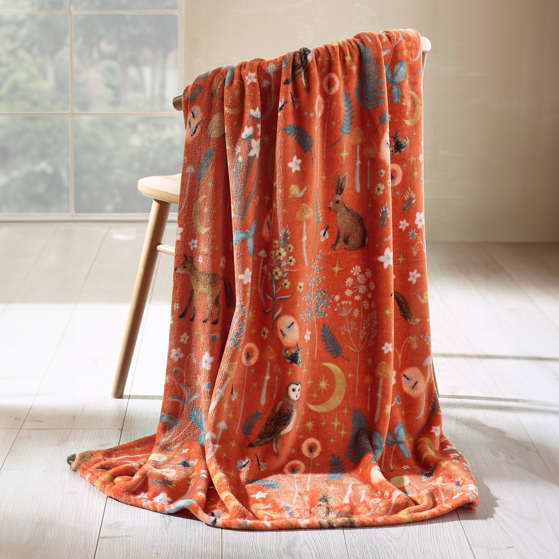 Catherine Lansfield Enchanted Twilight 130cm X 170cm Throw Burnt Orange