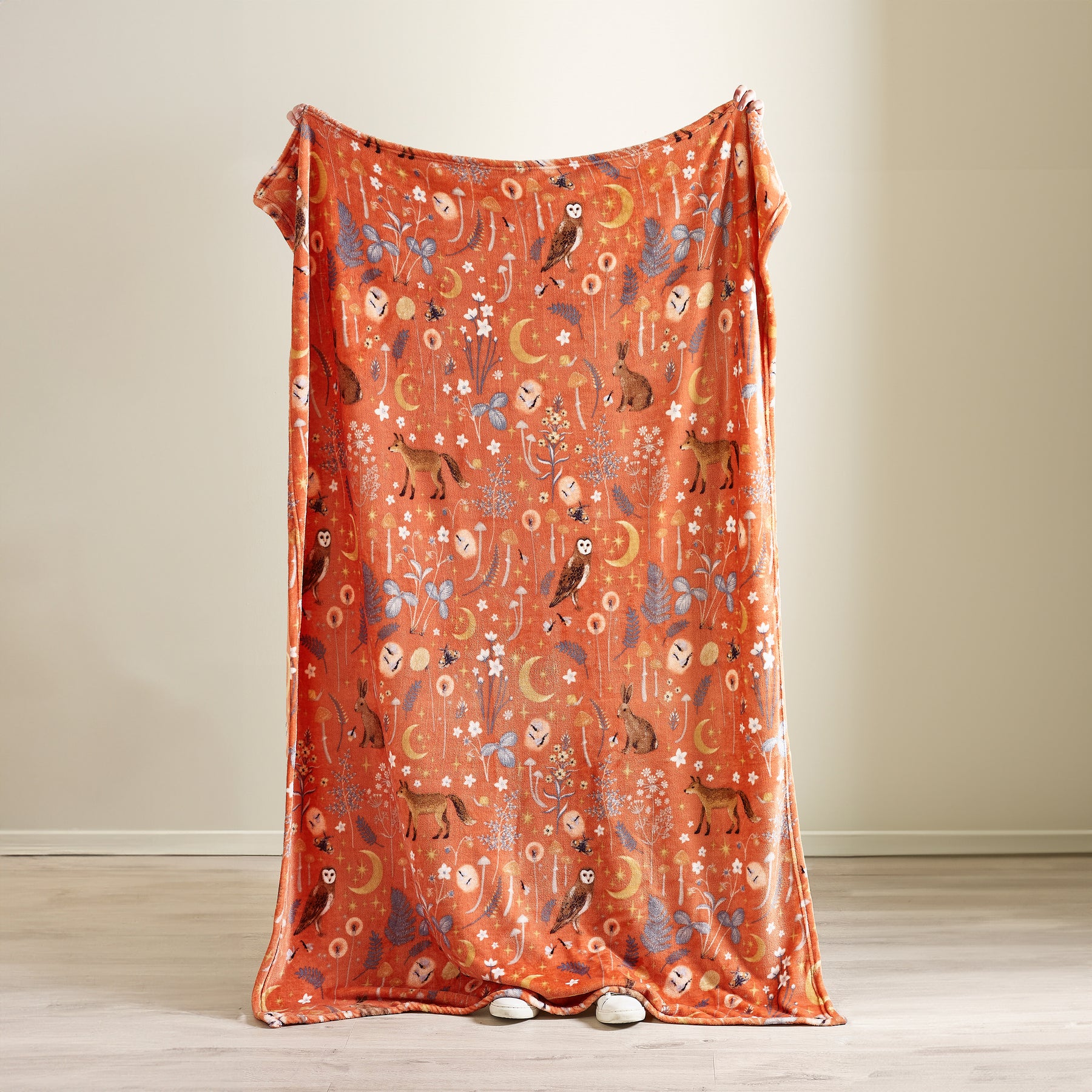 Catherine Lansfield Enchanted Twilight 130cm X 170cm Throw Burnt Orange