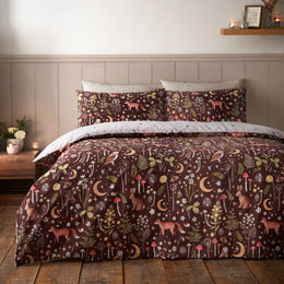 Catherine Lansfield Enchanted Twilight Duvet Cover Bedding Set Chocolate