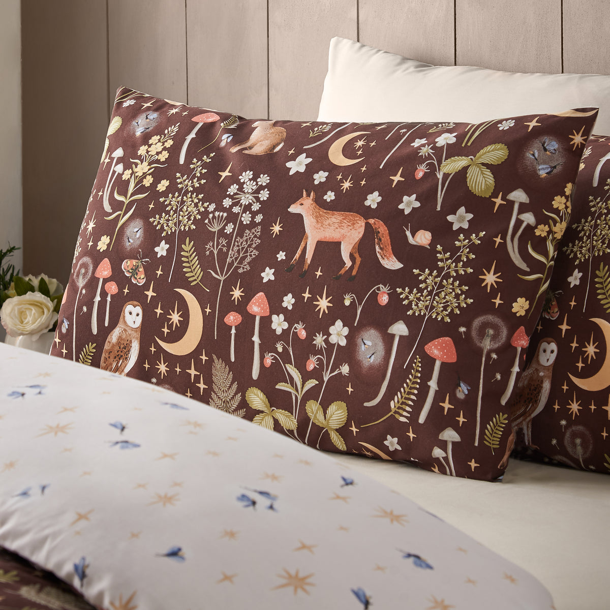 Catherine Lansfield Enchanted Twilight Duvet Cover Bedding Set Chocolate