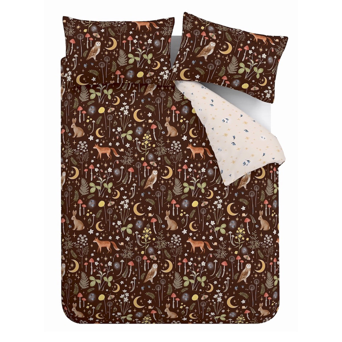 Catherine Lansfield Enchanted Twilight Duvet Cover Bedding Set Chocolate