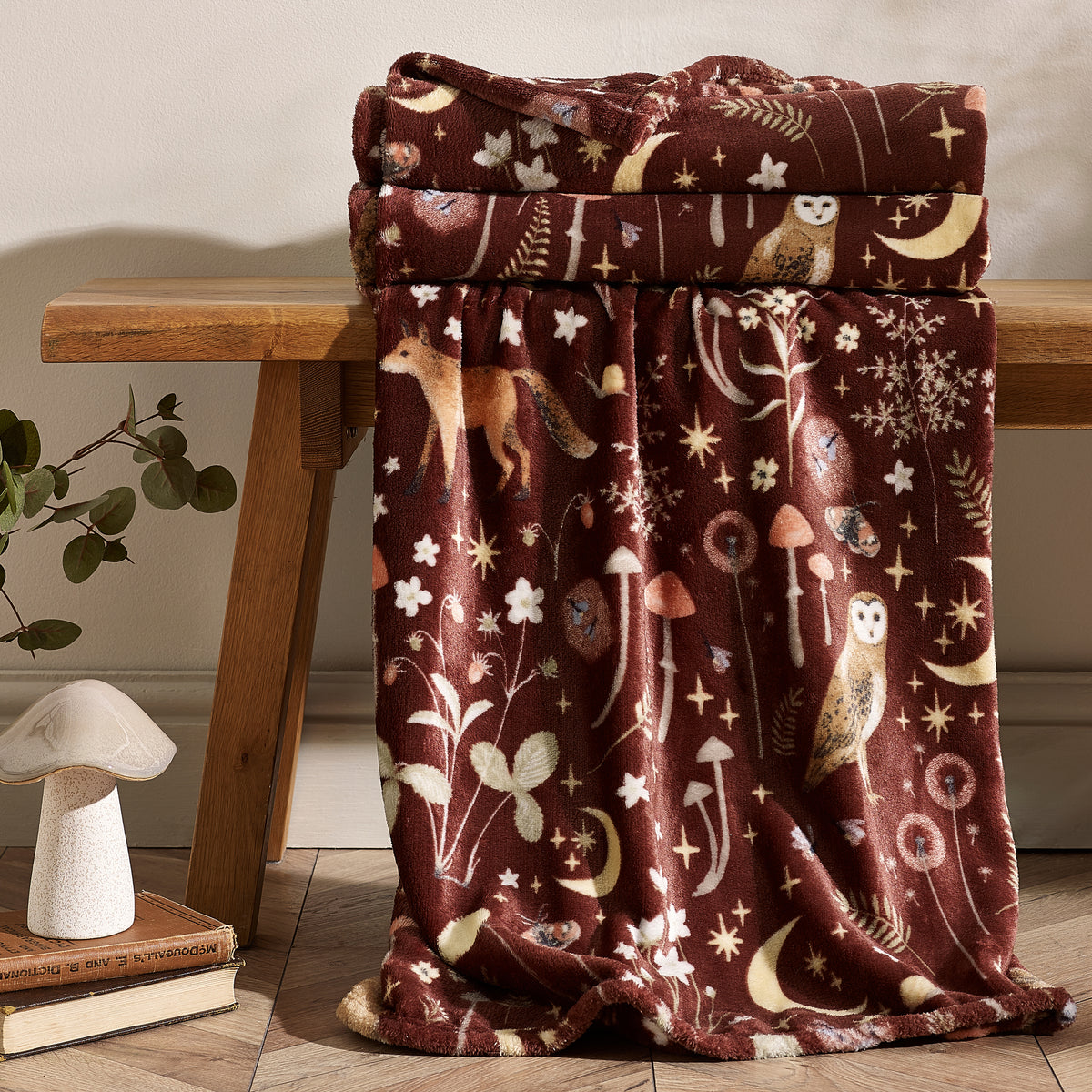 Catherine Lansfield Enchanted Twilight Throw Chocolate