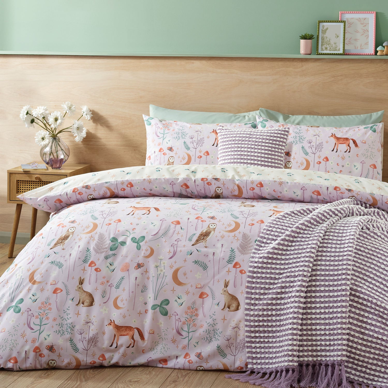 Catherine Lansfield Enchanted Twilight Duvet Cover Bedding Set Lilac