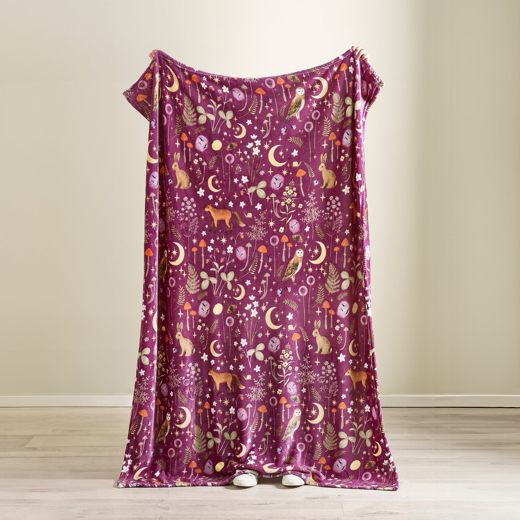 Catherine Lansfield Enchanted Twilight 130cm x 170cm Throw Plum