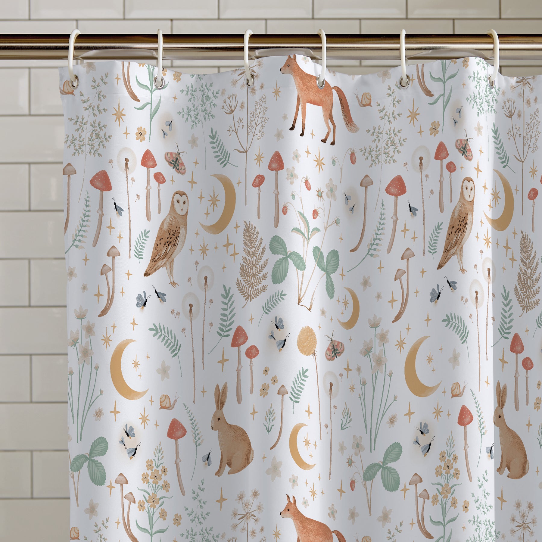 Catherine Lansfield Enchanted Twilight Shower Curtain White