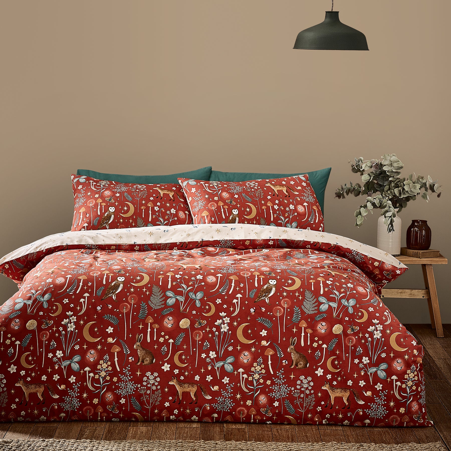 Catherine Lansfield Enchanted Twilight Duvet Cover Bedding Set Burnt Orange