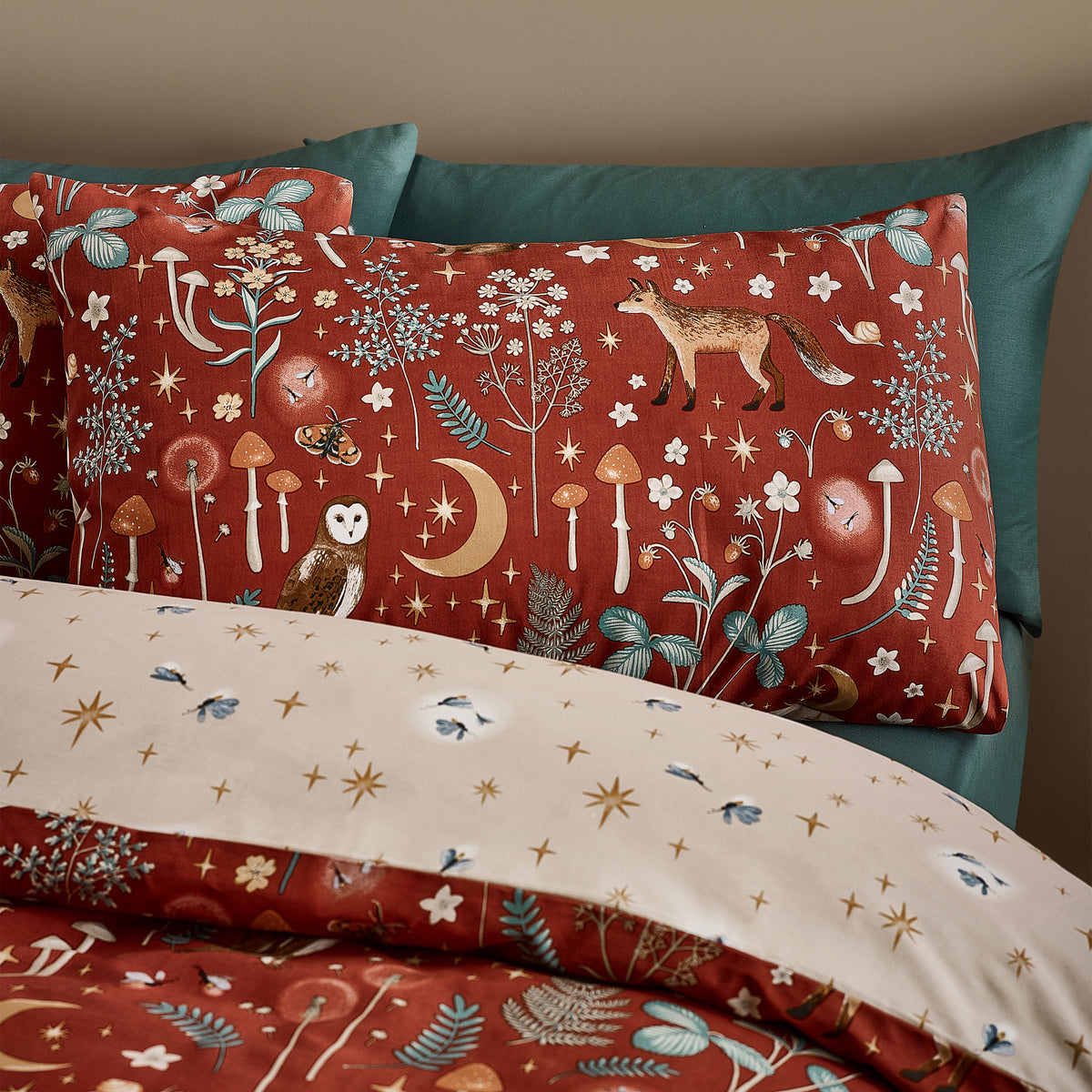 Catherine Lansfield Enchanted Twilight Duvet Cover Bedding Set Burnt Orange