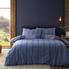 Catherine Lansfield Brushed Cotton Melrose Tweed Check Reversible Duvet Cover Bedding Set Blue