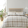 Catherine Lansfield Brushed Check Duvet Cover Bedding Set Natural