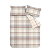 Catherine Lansfield Brushed Check Duvet Cover Bedding Set Natural