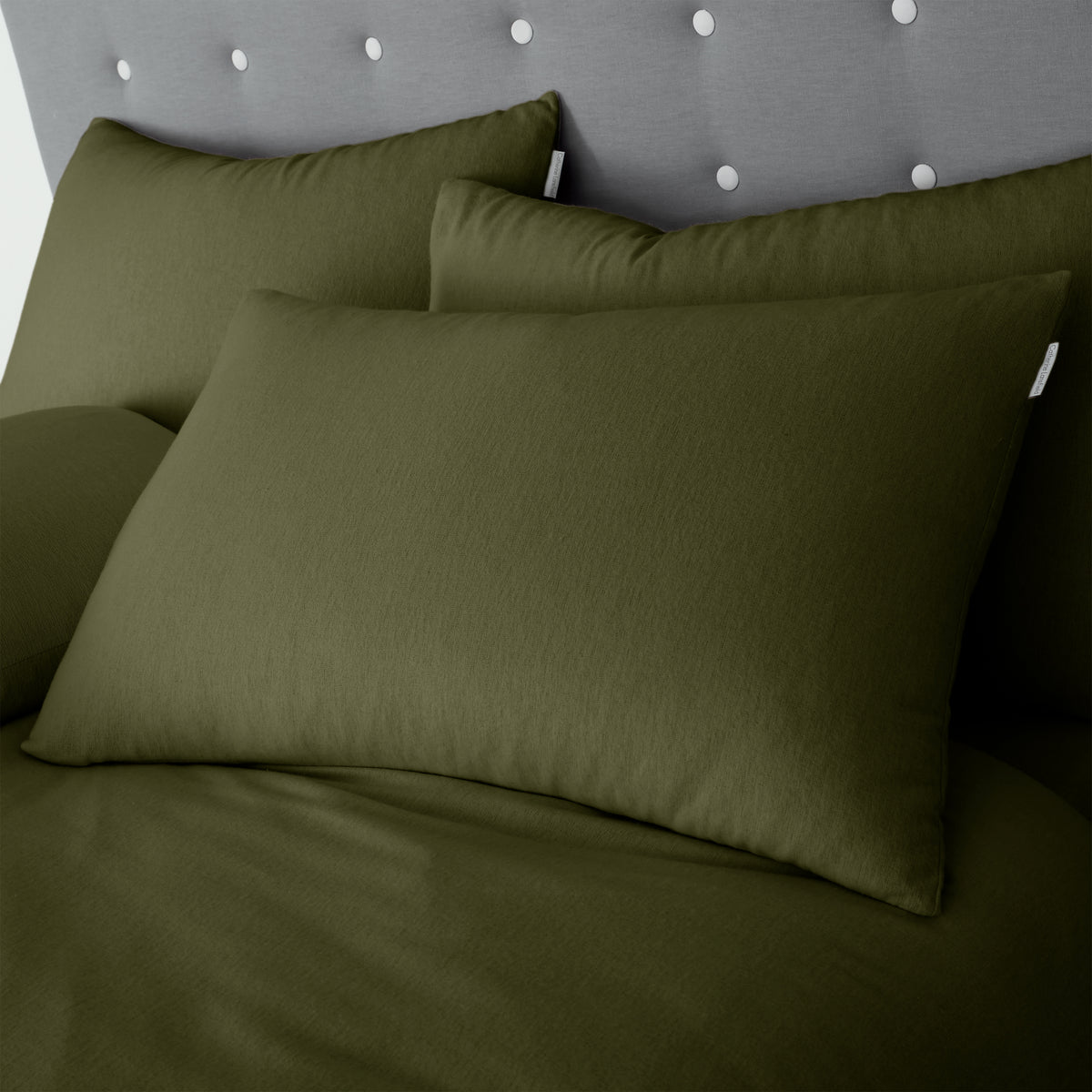 Catherine Lansfield Brushed Cotton Soft and Cosy Duvet Cover Bedding Set Green