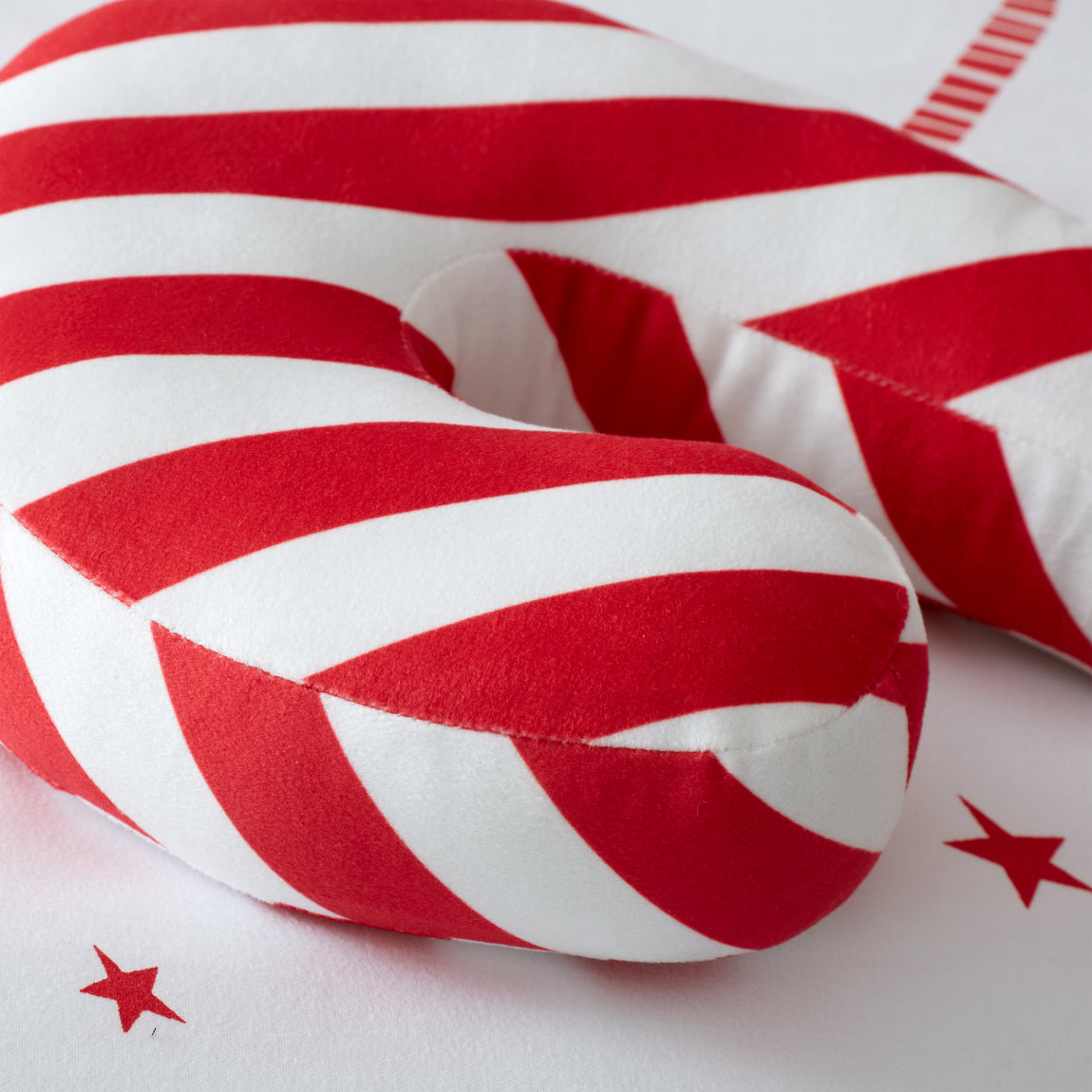 Catherine Lansfield Christmas Candy Cane Fleece 40cm x 23cm Filled Boudoir Red