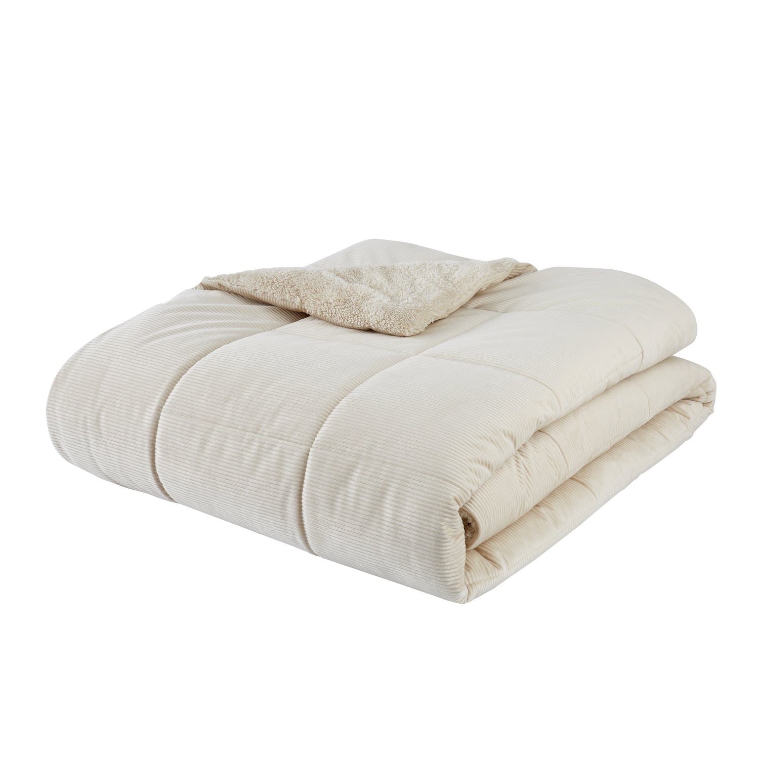Catherine Lansfield Cosy Cord 6.5 Tog Coverless Comforter 200cm x 220cm Bedspread Natural