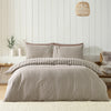 Catherine Lansfield Brushed Stripe Duvet Cover Bedding Set Chocolate
