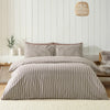 Catherine Lansfield Brushed Stripe Duvet Cover Bedding Set Chocolate