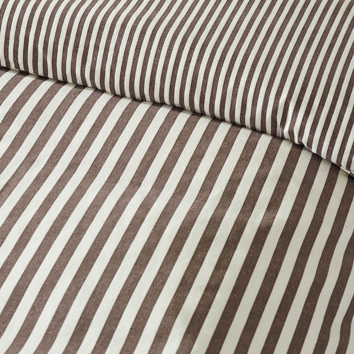 Catherine Lansfield Brushed Stripe Duvet Cover Bedding Set Chocolate