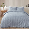 Catherine Lansfield Stripe Brushed Duvet Cover Bedding Set Blue