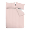 Catherine Lansfield Stripe Brushed Duvet Cover Bedding Set Blush