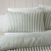 Catherine Lansfield Brushed Stripe Duvet Cover Bedding Set Green