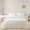 Catherine Lansfield Stripe Brushed Duvet Cover Bedding Set Natural