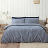 Catherine Lansfield Brushed Stripe Duvet Cover Bedding Set Navy