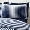 Catherine Lansfield Brushed Stripe Duvet Cover Bedding Set Navy