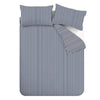 Catherine Lansfield Brushed Stripe Duvet Cover Bedding Set Navy