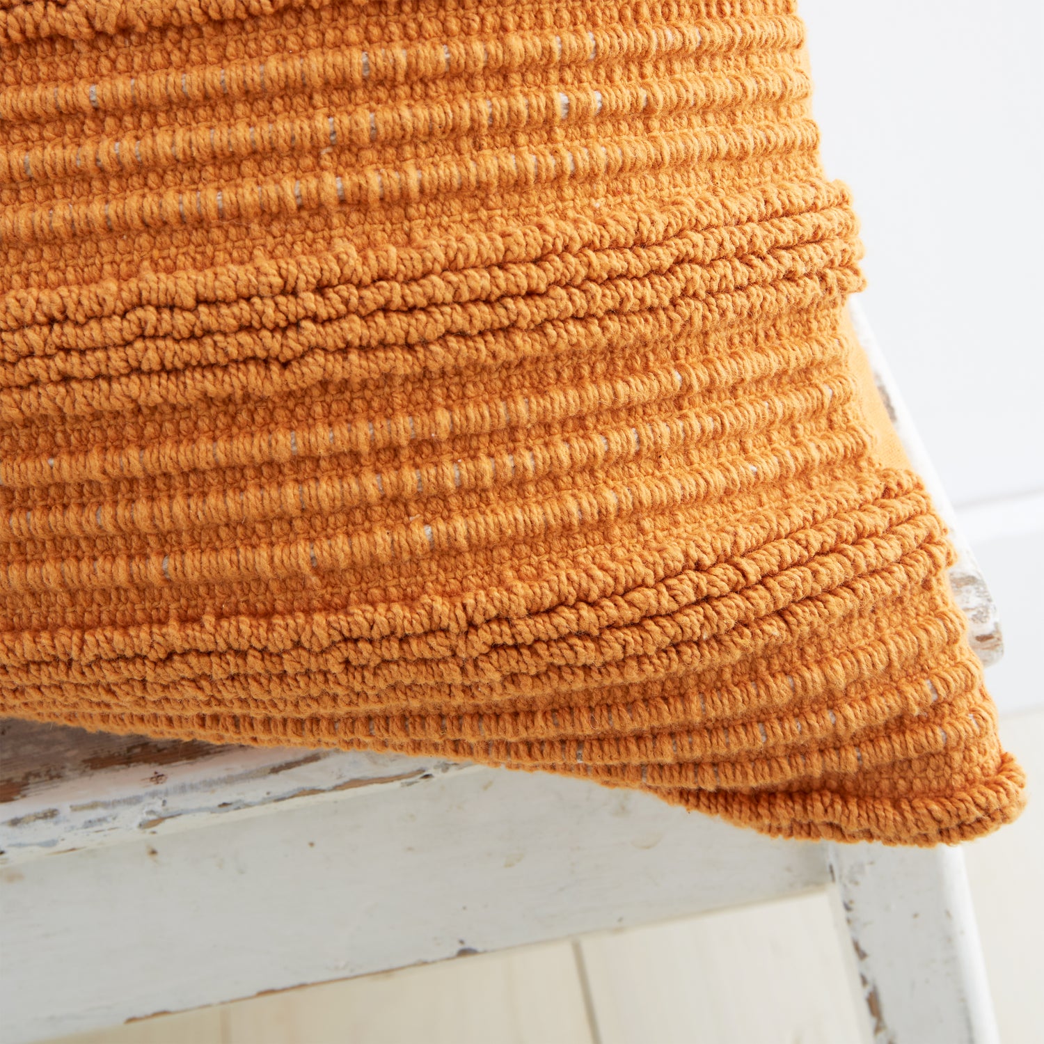 Pineapple Elephant Tufted Stripes Filled Cushion 45cm x 45cm Terracotta