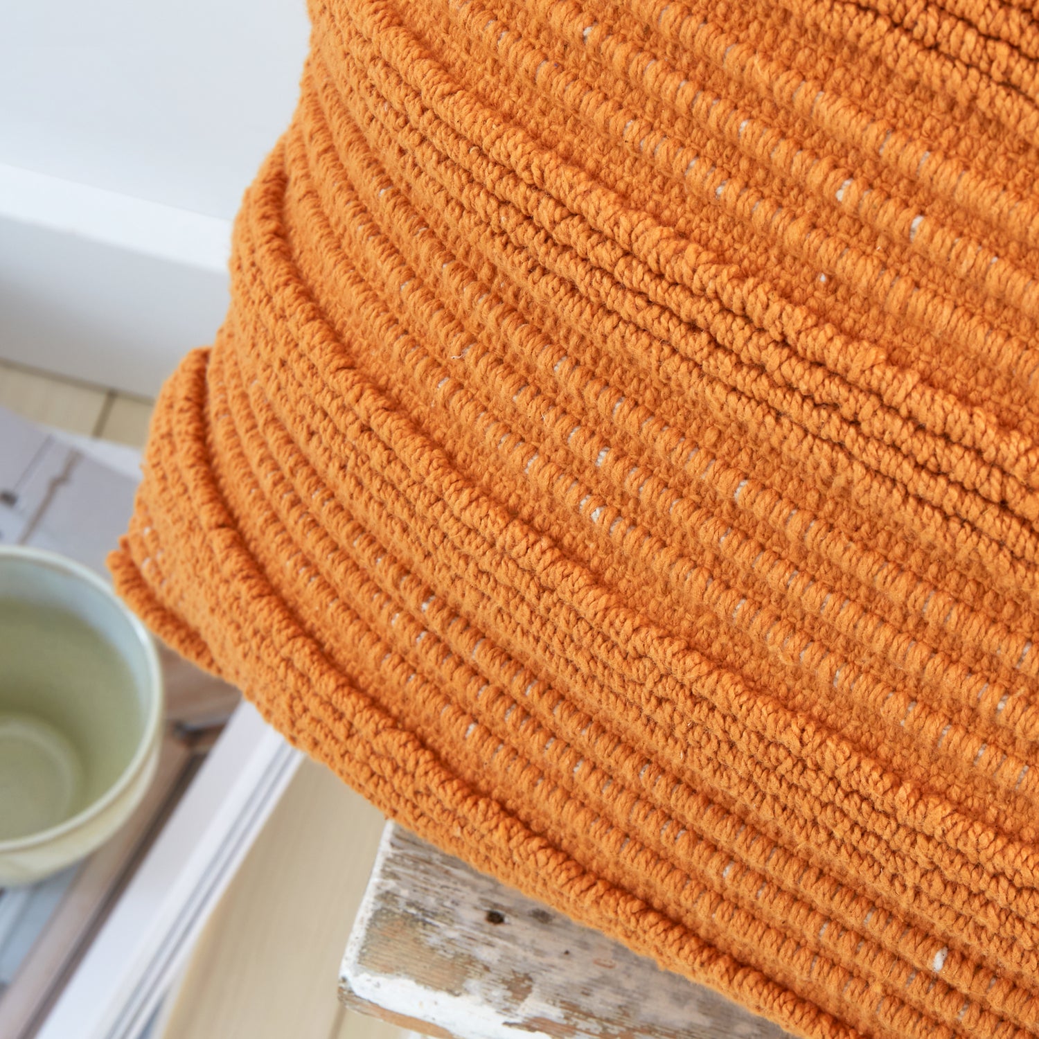 Pineapple Elephant Tufted Stripes Filled Cushion 45cm x 45cm Terracotta