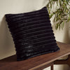 Catherine Lansfield Cosy Ribbed Soft Touch Velvet 45cm x 45cm Filled Cushion Black