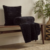 Catherine Lansfield Cosy Ribbed Soft Touch Velvet 45cm x 45cm Filled Cushion Black