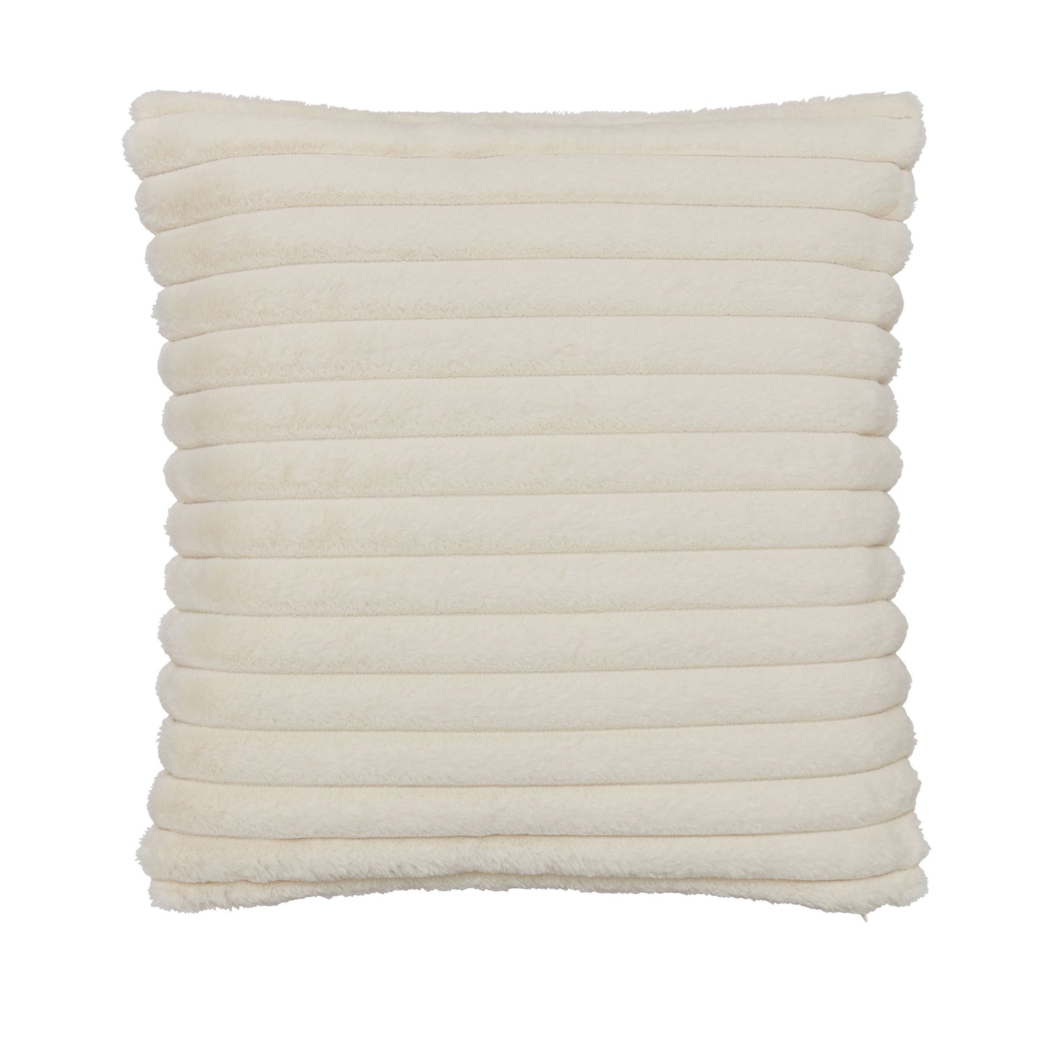 Catherine Lansfield Cosy Ribbed Soft Touch Velvet 45cm x 45cm Filled Cushion Cream