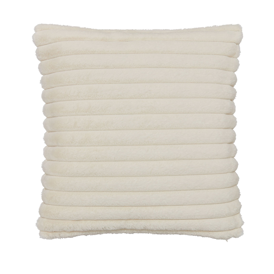 Catherine Lansfield Cosy Ribbed Soft Touch Velvet 45cm x 45cm Filled Cushion Cream